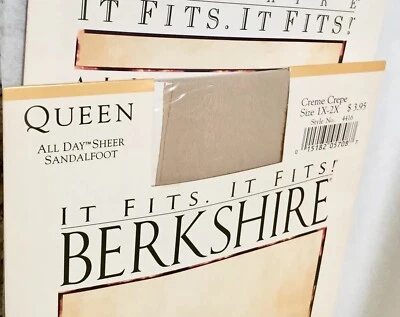 2 Pairs Of Berkshire Queen All Day Sheer Pantyhose 4416 Size 1X-2X NRFB - Image 1 of 4