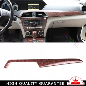 Middle Console Dashboard Strip Trim For Mercedes Benz C-Class 11-2013 Brown Wood - Bild 1 von 9