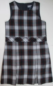 LANDS END Evergreen/White Plaid School Uniform Jumper Dress Girls 10 NEW - Picture 1 of 1