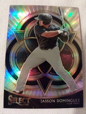 2021 JASSON DOMINGUEZ PANINI SELECT PHENOMENON SILVER PRIZM ROOKIE CARD RC #PH-2 - Image 1 of 2