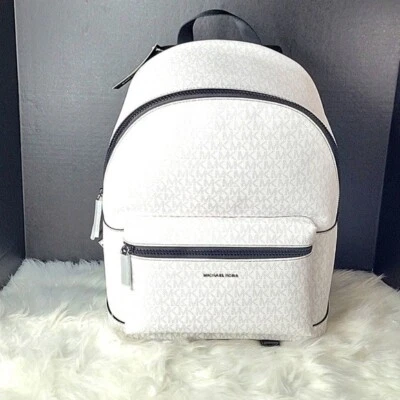 NWT MICHAEL KORS Cooper Large Bright White  Signature Backpack - Image 1 of 4