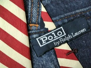 VTG Polo Ralph Lauren American Flag Neck Tie July 4 Blue Jeans Silk RARE USA - Picture 1 of 10