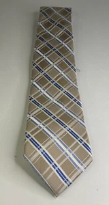 Corbata Michael Kors EE. UU. para hombre 100 % seda amarillo blanco plata azul a rayas - Imagen 1 de 7
