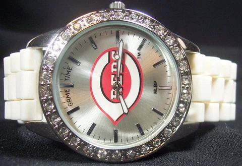 Cincinnati Reds MLB GAME TIME Women’s Rhinestone Frost Watch in original box Cover