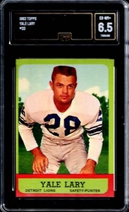GMA 6.5 1963 Topps #33 Yale LARY EX-MT+, Detroit Lions HOF - Picture 1 of 2