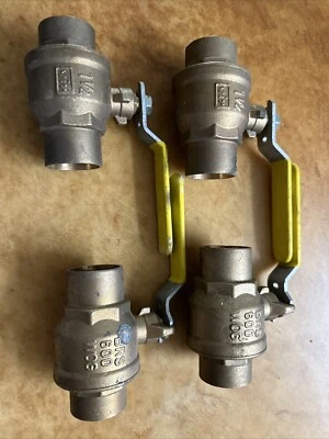 Red-White Corp 5549AB 1-1/2" C x C Brass Ball Valve 150WSP.  4 Pcs. - Image 1 of 4