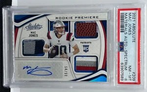 2021 Absolute Mac Jones #209 Rookie Premiere Materials Auto SPECTRUM /99 PSA 8 - Picture 1 of 2