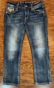 Rock Revival Women’s Ligeia Easy Crop Jeans Size 27 (29x25 Actual) Stretch - Picture 1 of 11