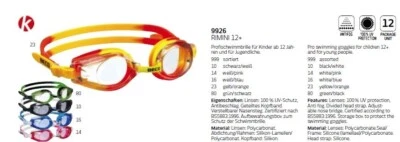 Beco Schwimmbrille Kids Rimini 9926 Swimming Goggles Training Schule Wassersport