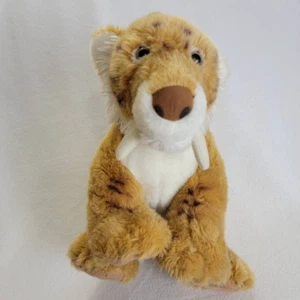 Build-A-Bear Workshop Saber Tooth Tiger Plush Brown Black Stuffed Animals 14 In - Picture 1 of 9