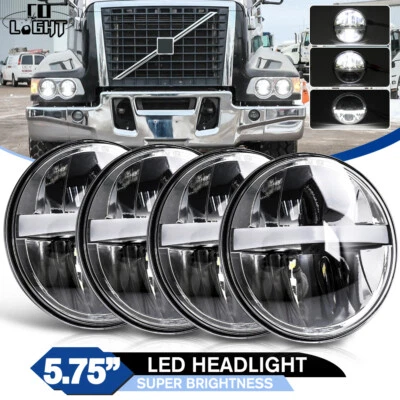 For Volvo VHD 2001-2019 4x 5-3/4" 5.75 Inch LED Projector Headlights Headlamp H4 - Image 1 of 4