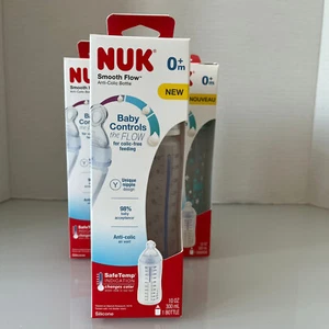 Lot of 2 Nuk Smooth Flow Anti-Colic Baby Bottle 0+ Months 10 Oz. NEW IN BOX - Picture 1 of 5