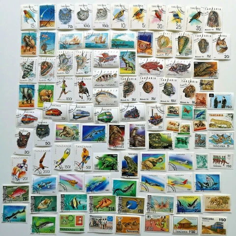Tanganyika and Tanzania Stamps Collection - 100 to 500 Different Stamps Cover