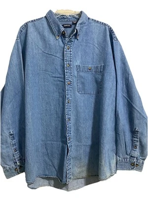 Vintage Arrow Mens XXL Chambray Button Up L/S Shirt Pocket Outdoor Work Chore  - Image 1 of 4