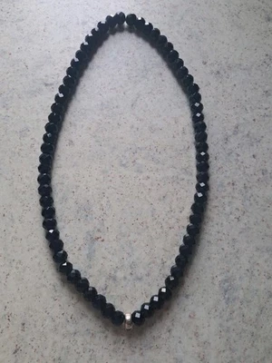 Thomas Sabo Club 925 Negro Obsidiana Cuentas Dije Portador Collar 22" Pulgadas  Foto 1 de 4
