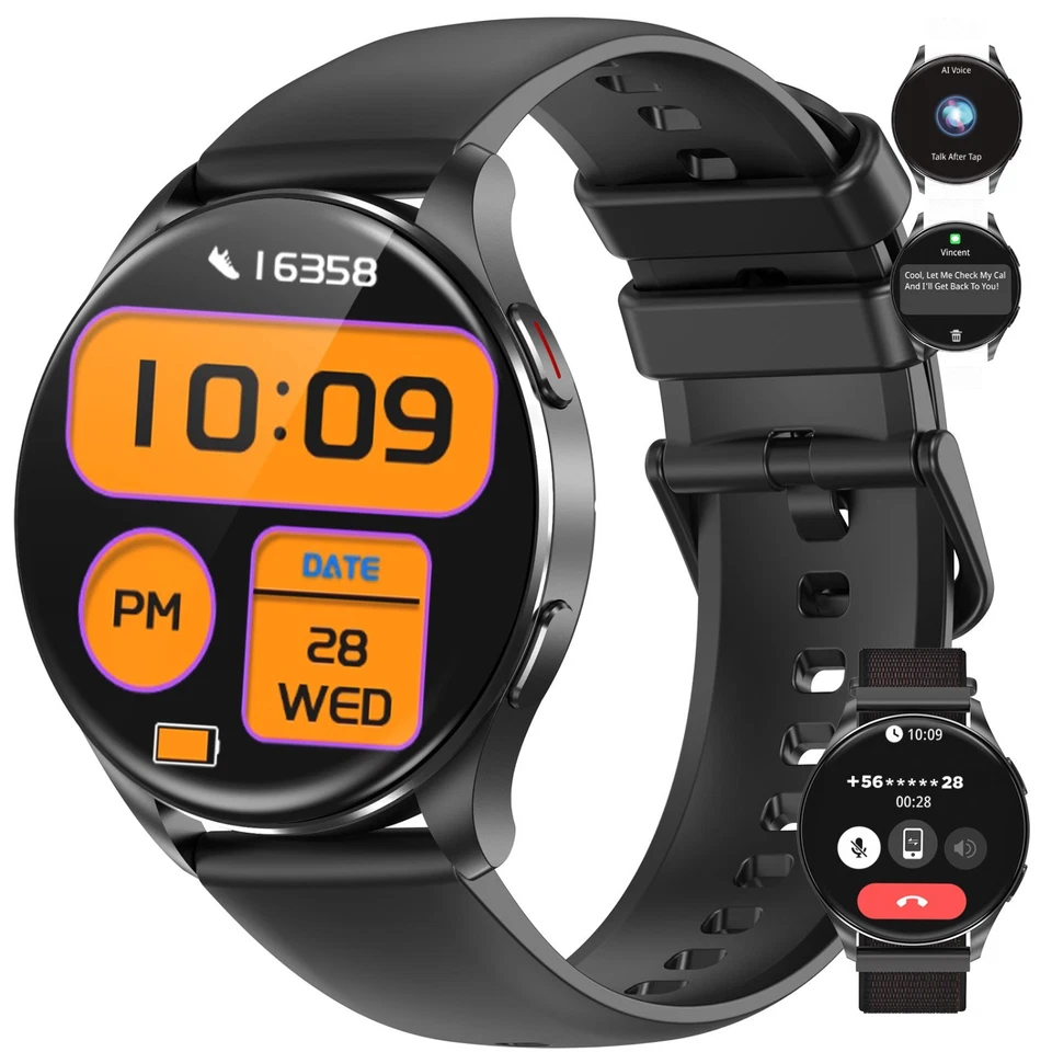 Blackview Smartwatch Herren Damen 1 43'' AMOLED-Bildschirm Fitnessuhr Sportuhr