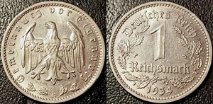 Germany - IIIrd Reich - 1 Reichsmark 1934 G, Karlsruhe Extremely Fine ! KM#78 - Picture 1 of 1