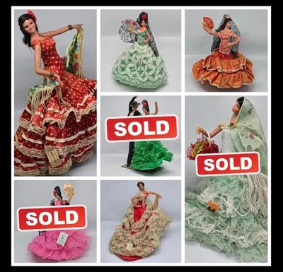 4 Left To Choose From: Vintage Marin Chiclana Flamenco Dancer Doll Made in Spain - Image 1 of 4