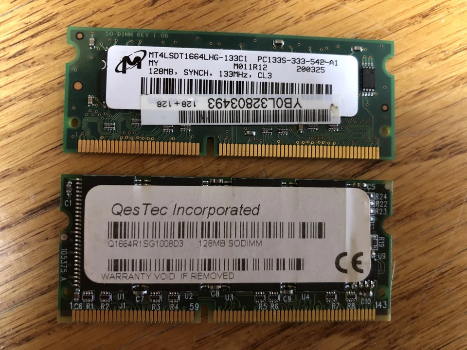 Micron / Qestec PC-133 2 @ 128mb RAM / Memory - Image 1 of 2