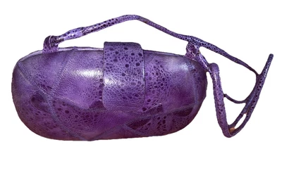 Bolso sin asas bandolera de piel de rana genuina con retazos Foto 1 de 4