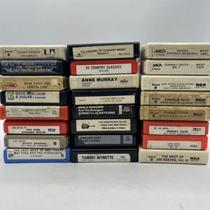 Lot of 24 Untested 8 Track Tapes - Country Music - Not Serviced - Sold As Is - Imagen 1 de 5