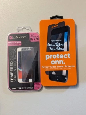 2x Protector de pantalla de vidrio templado de privacidad antiespía para iPhone 6 6s 7 8 Plus  Foto 1 de 2