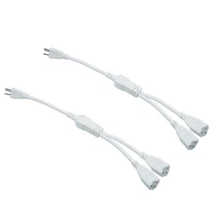 Plug Splitter 3 Prong Power Cord Splitter Cord, 1.5FT White Extension Cord Sp... - Picture 1 of 5