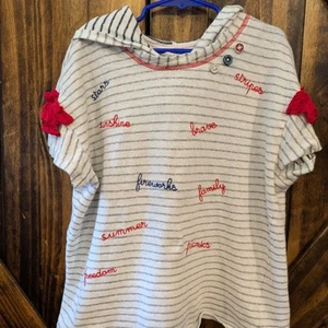 Matilda Jane size 12 girls short sleeve Patriotic 4th of July hooded top in GUC - Picture 1 of 5