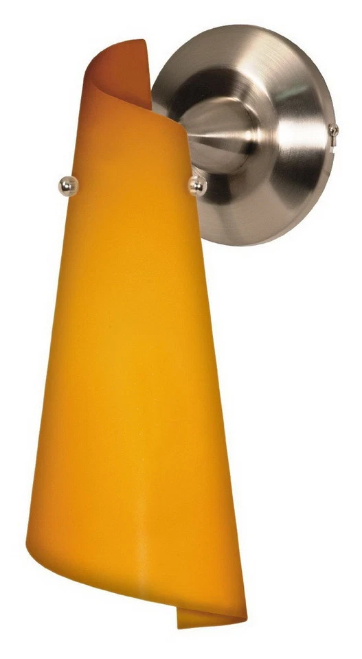 Brushed Nickel And Butterscotch Twist Glass Wall Sconce $120 - Image 1 of 1