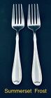 2 Wallace Summerset Frost Salad Forks Plain Back Heavy Dty Stainless Retired 7?L