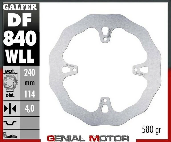 Galfer Rear Brake Disc Wave Fixed Solid 240X4mm Tm Mx 450 F 2015 - Image 1 of 1