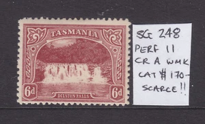 TASMANIA:  6d  PICTORIAL LAKE  SG 248 WMK CRA PERF 11    MH SCARCE!! - Picture 1 of 1