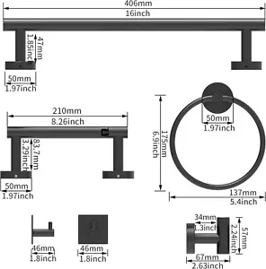 Juego de 6 piezas de toallero accesorios de baño juego de herrajes de baño acero inoxidable - Imagen 1 de 10