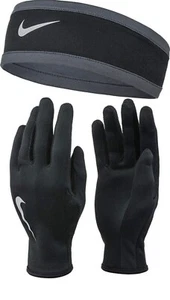Nike Dri-fit Running Dry Women’s HeadBand & Gloves Set SZ M/L Black - Picture 1 of 6