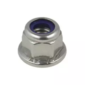 M5 x 0.80p Metric Coarse Stainless A2-70 G304 Hex Flange Nyloc Nut DIN 6926 - Picture 1 of 3
