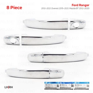 2xKeyhole + 2xKeyless 4 Door Outer Handle Chrome Fits Ford Ranger 2012 - 21 - Picture 1 of 9