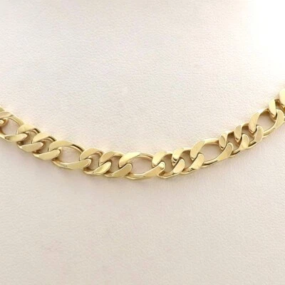 Collar Cadena Eslabón Cubano Figaro Oro 14k UnoAerre 34gr 18 pulgadas Italia Nuevo Foto 1 de 4