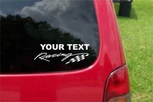 2(PCS) Racing Sticker Decals Your Own Text 20 Colors To Choose From - Foto 1 di 2