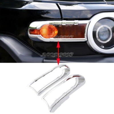 For Toyota FJ Cruiser 07-14 Chrome Front bumper Fog Light Lamp Frame Cover Trim Foto 1 de 4