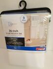 NWT Small Rod Pocket Window Set Mainstays White 56x14 Val and 2-28 x 36 tiers
