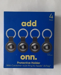 ONN Schutzhalterung mit Karabiner-Style Ring für Apple AirTag 4er Pack NEU - Bild 1 von 3