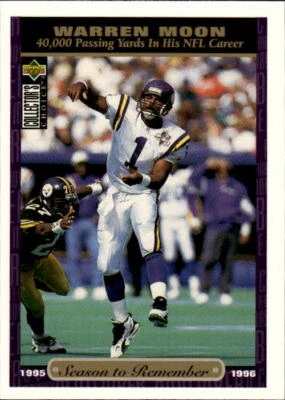 1996 Collector's Choice Season to Remember Blow-ups Warren Moon #65 Vikings 8G - Image 1 of 2