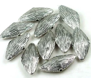 8 Antique Silver Pewter Large Sea Shell beads 14x30mm - Picture 1 of 1