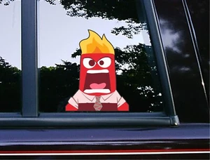 Anger Peeker Peeking Window Car Vinyl Decals Inside Out 2 Disney Stickers - Picture 1 of 4