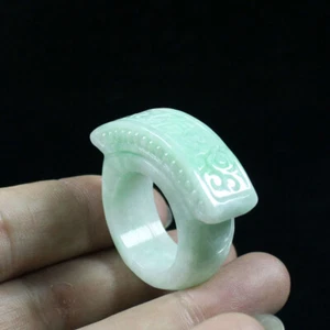 Certified Green Burma Natural A JADE Jadeite Ring USA 15  j6792 - Picture 1 of 12
