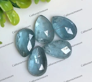 Aqua Kyanite Rose Cut 8x12mm Pear Shape Gemstone 5 Pcs Lot For Jewelry Making - Picture 1 of 3