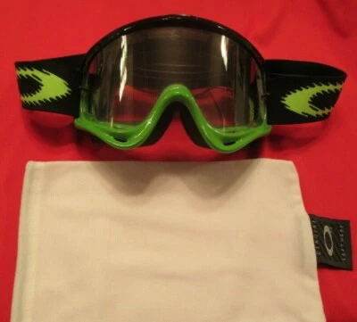 GAFAS OAKLEY VINTAGE MOTOCICLETA MX KAWASAKI TEAM VERDE CON LENTE TRANSPARENTE CON BOLSA MF Foto 1 de 4