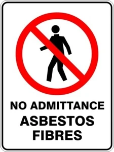 NO ADMITTANCE ASBESTOS FIBRES - SELF ADHESIVE STICKER / DECAL / SIGN | HEALTH & - Picture 1 of 7