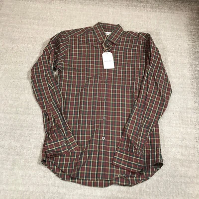 Camisa Steven Alan Para Hombre Extra Pequeña Abotonada Roja Tartán Cuadros Verde HECHA EN EE. UU. Foto 1 de 4