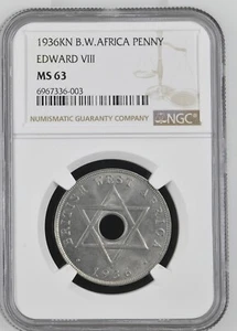 1936 KN British West Africa Penny - Edward VIII - NGC MS 63 - Picture 1 of 2